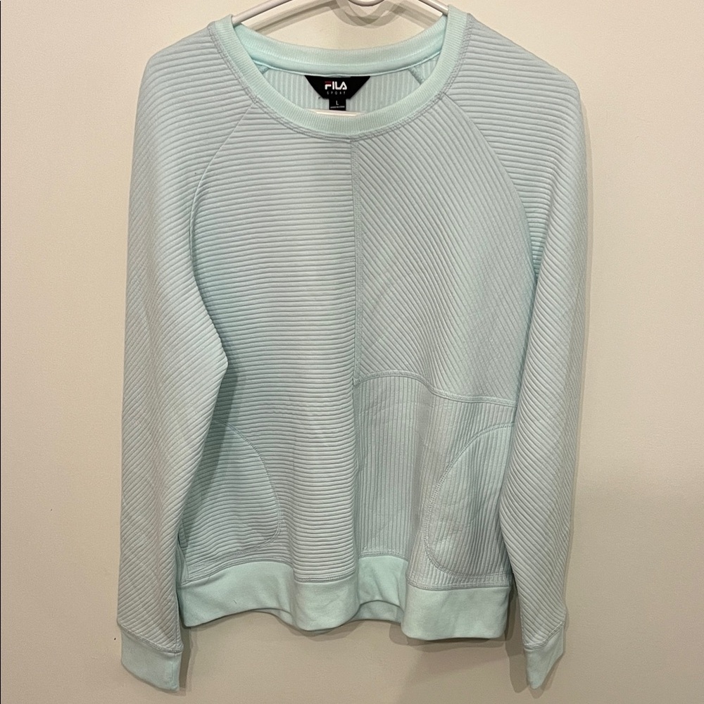 Fila Light Blue Ribbed Sweatshirt